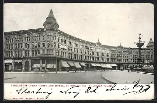 AK Indianapolis, IN, English`s Opera House and Hotel, on the Circle