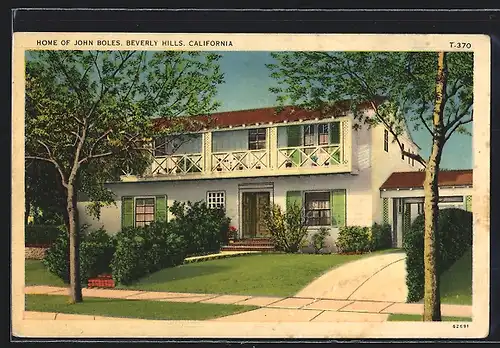 AK Beverly Hills, CA, Home of John Boles