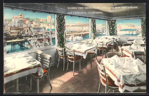 AK San Francisco, CA, Marine View Dining Room, Vista Del Mar Restaurant
