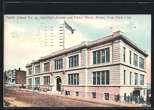 AK New York, NY, Public School No. 34, Amethyst Avenue and Victor Street, Bronx