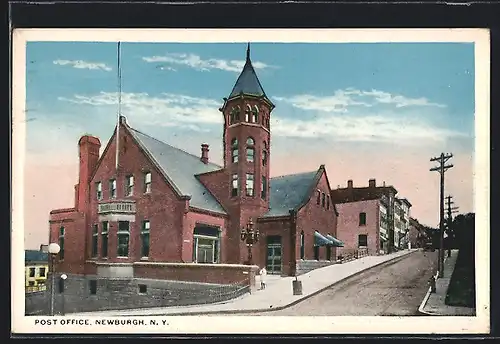AK Newburgh, NY, View of the Post Office