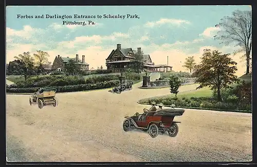 AK Pittsburgh, PA, Forbes and Darlington Entrance to Schenley Park