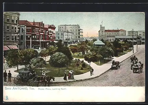 AK San Antonio, TX, Alamo Plaza, looking north