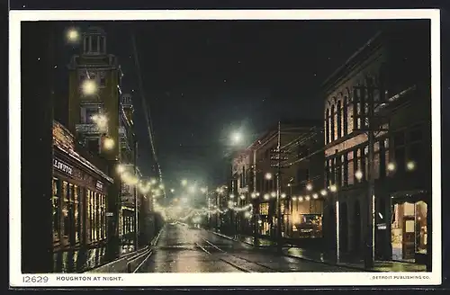 AK Detroit, MI, Houghton at Night