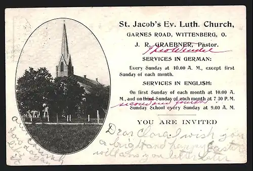 AK Wittenberg, OH, St. Jacob`s Ev. Luth. Church, Garnes Road