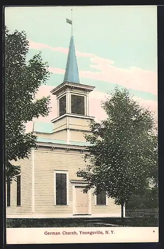 AK Youngsville, NY, View of the German Church