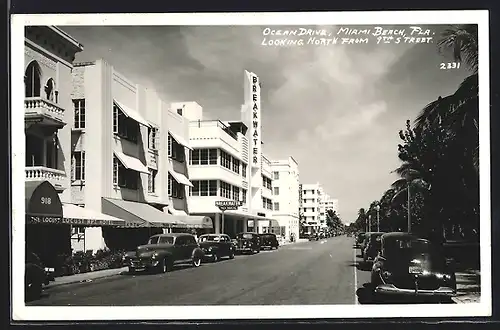 AK Miami Beach, FL, Ocean Drive looking North from 9th Street