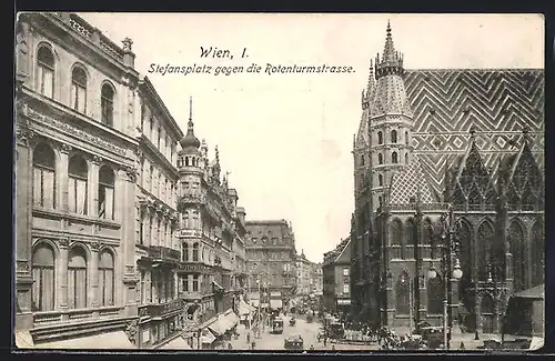 AK Wien, Stefansplatz gegen die Rotenturmstrasse