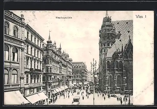 AK Wien, Baugerüste an der Kirche am Stephansplatz