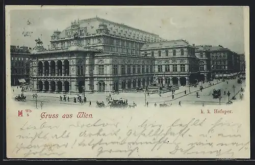 AK Wien, Strassenpartie an der k. k. Hofoper