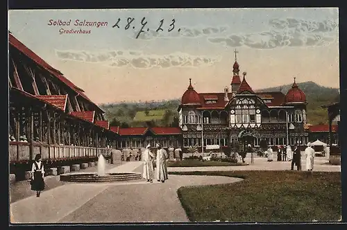 AK Bad Salzungen, Gradierhaus mit Brunnen