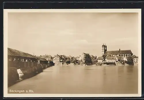 AK Bad Säckingen, Partie am Rhein