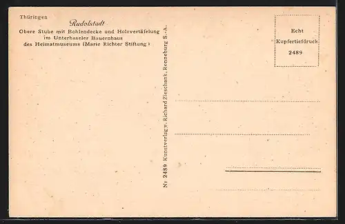 AK Rudolstadt /Thüringen, Im Unterhaseler Bauernhaus