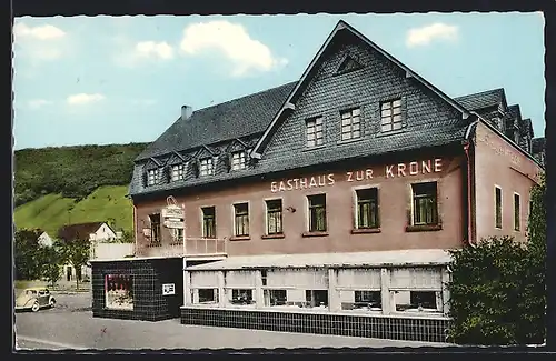 AK Oberfell / Mosel, Gasthaus-Metzgerei & Pension Zur Krone