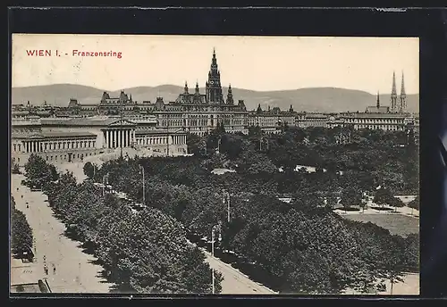 AK Wien, Blick über den Park am Franzensring