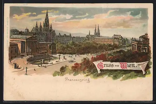 Lithographie Wien, Ausblick zum Franzensring