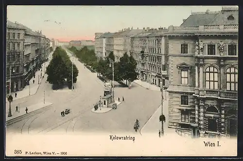 AK Wien, Sicht über den Kolowatring mit Fussgängern