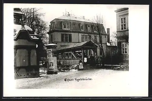 Foto-AK Erfurt, Vogelbrücke, Ortspartie nahe der Cyriakstrasse, ca. 1910