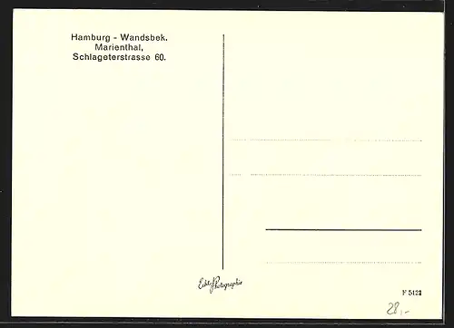 AK Hamburg-Marienthal, Blick auf die Villa, Schlageterstrasse 60