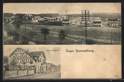 AK Lager Hammelburg, Cafe Hartmann, Teilansicht
