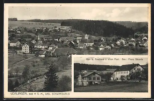 AK Uehlingen /Bad. Schwarzwald, Kur- u. Gasthaus zur alten Post, Teilansicht