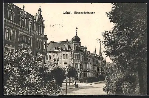 AK Erfurt, Häuser an der Bismarckstrasse