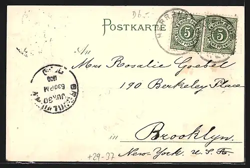 Passepartout-Lithographie Herrenalb, Teilansicht mit Kirche, Wappen