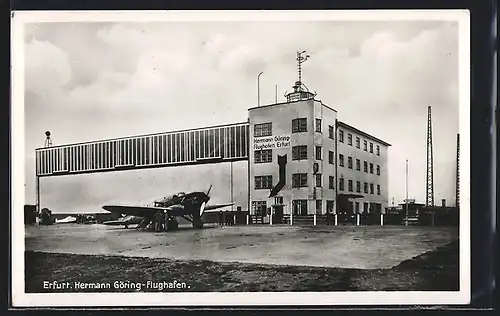 AK Erfurt, Hermann Göring Flughafen, Propeller-Flugzeug