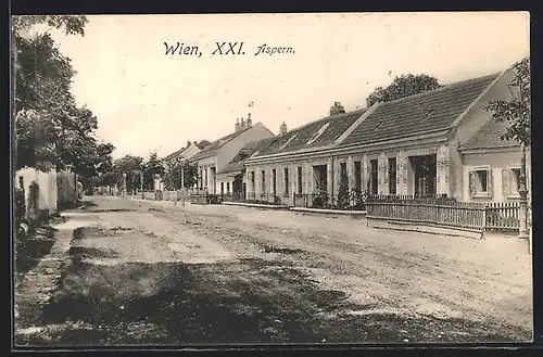 AK Wien, Blick in die Strasse Aspern