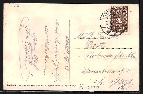 AK Wien, Ober-Laa, Hauptstrasse mit Kirche