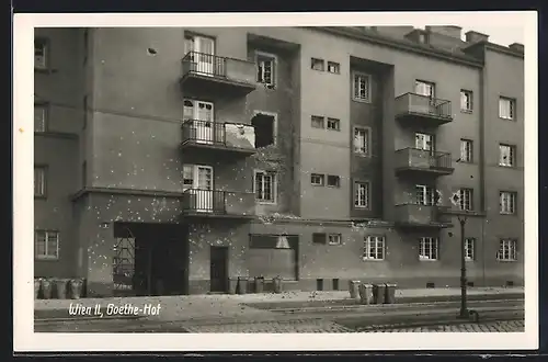 AK Wien, Februaraufstand 1934 in Österreich, Goethe-Hof mit Strassenpartie