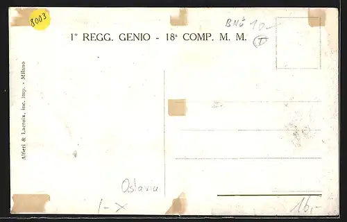 Künstler-AK Gorizia, 1. Regg. Genio, 18. Comp. M. M., Bergmann