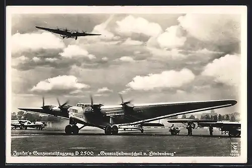 AK Junker's Ganzmetallflugzeug D 2500 Generalfeldmarschall v. Hindenburg