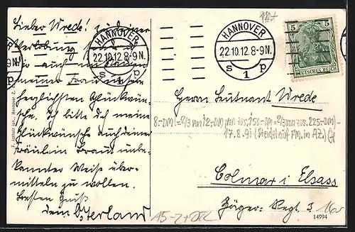 AK Hannover, Zeppelinluftschiff beim Neuen Rathause