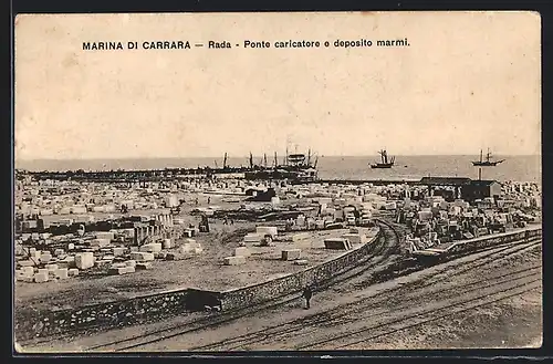 AK Carrara, Marina di Carrara, Rada, Ponte caricatore e deposito marmi