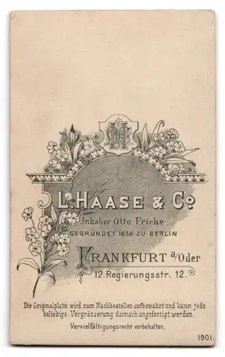 Fotografie L. Haase & Co, Frankfurt a. O., Regierungsstr. 12, Älterer Herr mit grauem Bart in würdiger Pose