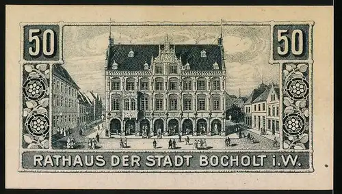 Notgeld Bocholt i. W. 1917, 50 Pfennig, Rathaus