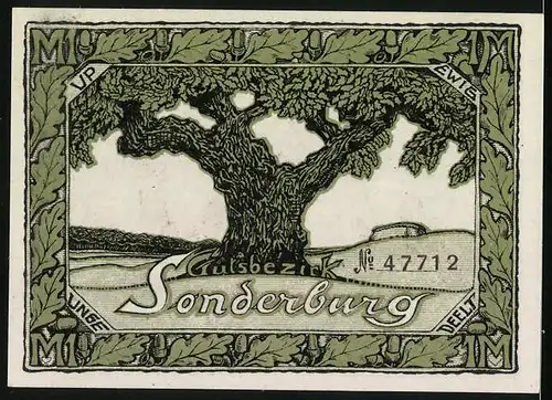 Notgeld Süderholz 1919, 1 Mark, Sonderburg, Karussell