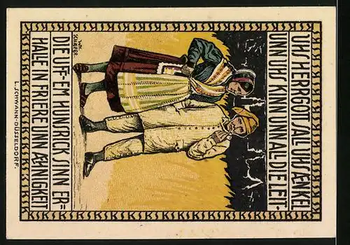 Notgeld Simmern 1921, 50 Pfennig, Paar in Tracht, Wappen