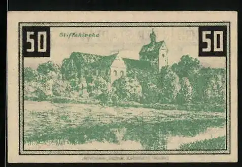 Notgeld Wunstorf 1922, 50 Pfennig, Stiftskirche
