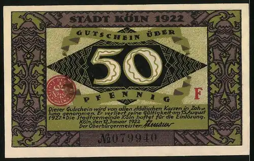 Notgeld Köln 1922, 50 Pfennig, Die Heinzelmännchen bei der Arbeit