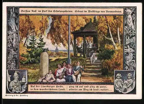 Notgeld Walsrode /Lüneburger Heide, 1 Mark, Berthas Ruh` im Park des Erholungsheims