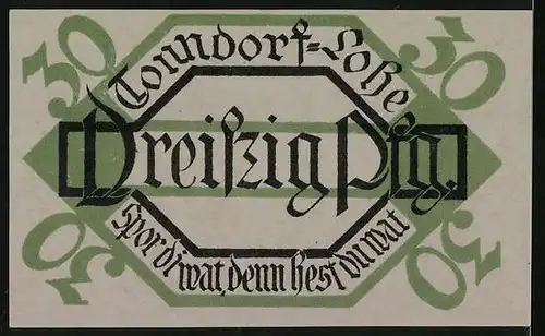 Notgeld Tonndorf-Lohe 1921, 30 Pfennig, Alter Grenzstein
