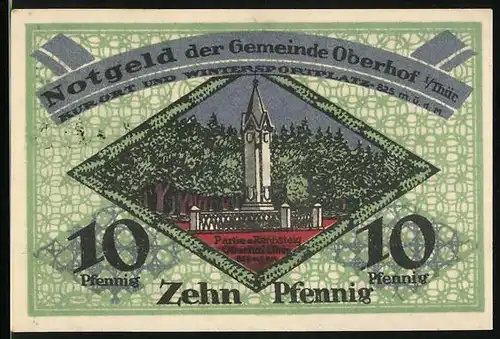 Notgeld Oberhof i. Thür. 1919, 10 Pfennig, Partie a. Rennsteig