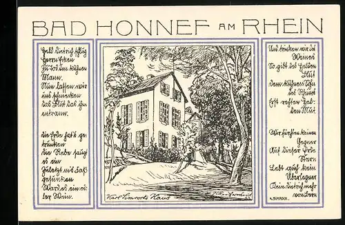 Notgeld Bad Honnef am Rhein 1921, 99 Pfennig, Karl Simrorts Haus