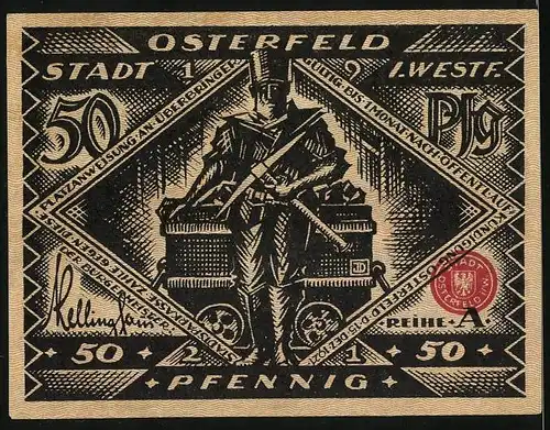 Notgeld Osterfeld i. W. 1921, 50 Pfennig, Gierige Herren von Oberhausen