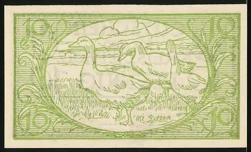 Notgeld Diepholz 1920, 10 Pfennig, Gänse