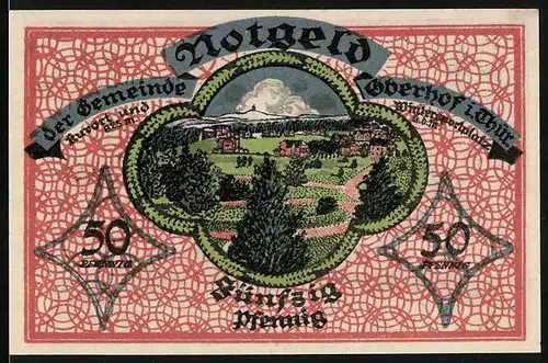 Notgeld Oberhof i. Thüringen 1919, 50 Pfennig, Kurort u. Wintersportplatz