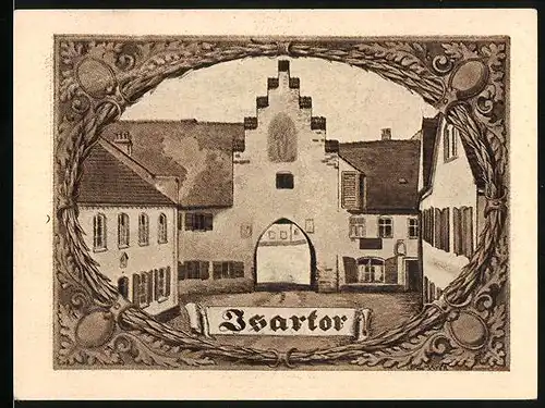 Notgeld Moosburg 1921, 25 Pfennig, Isartor