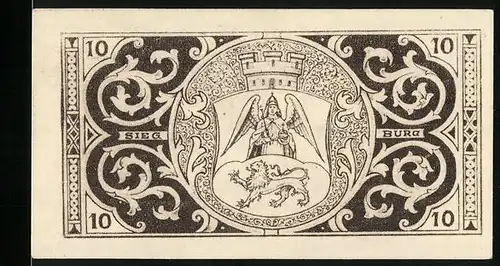 Notgeld Siegburg 1921, 10 Pfennig, Ortswappen